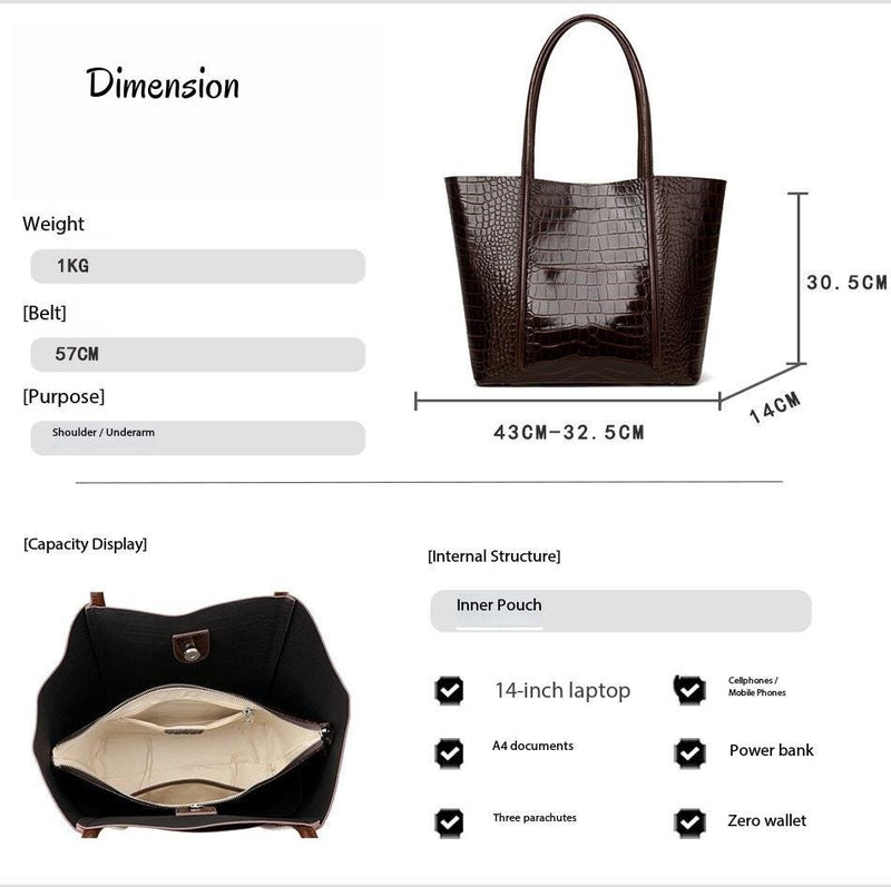 Croc - Embossed Structured Tote - QUARA