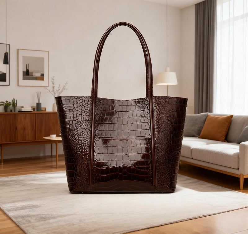Croc - Embossed Structured Tote - QUARA