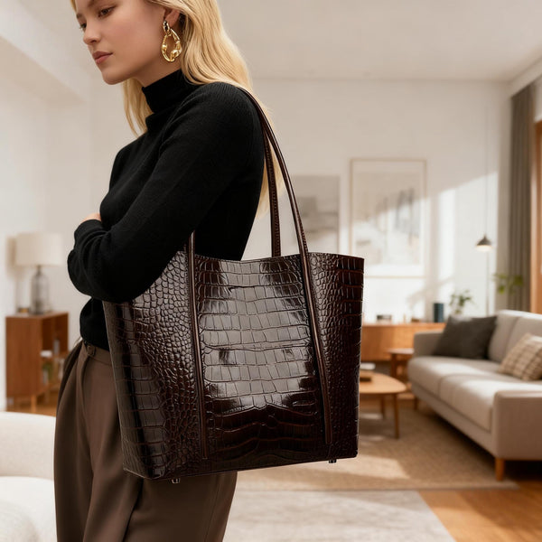 Croc - Embossed Structured Tote - QUARA