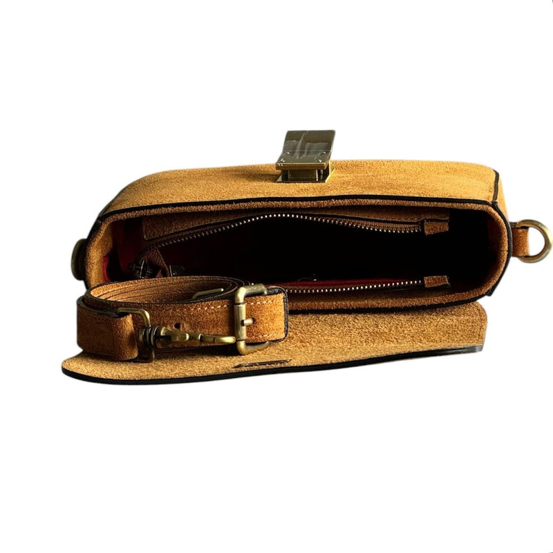 Italian Suede Mini Crossbody Bag - QUARA