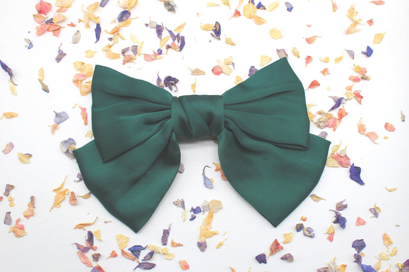 Oversized Satin Bow Hair Clip - QUARA