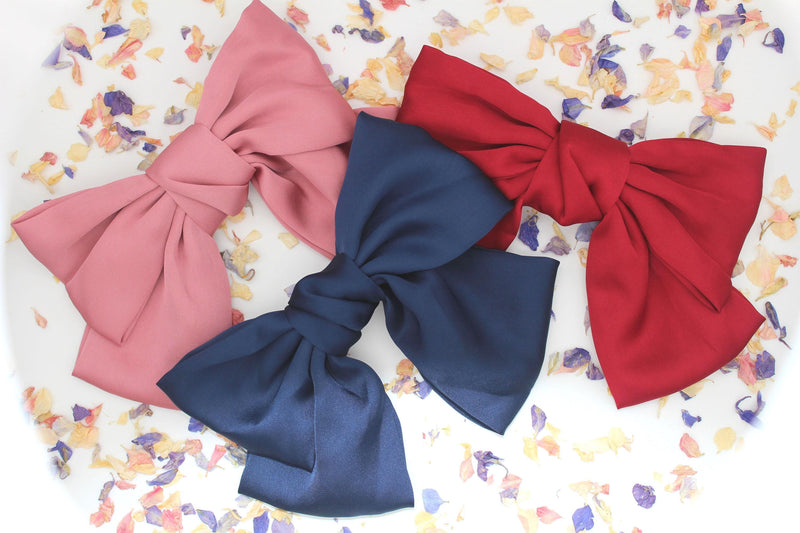 Oversized Satin Bow Hair Clip - QUARA