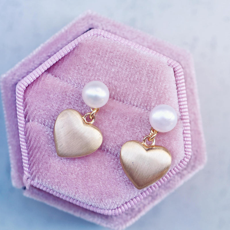 Pearl Heart Drop Earrings - QUARA