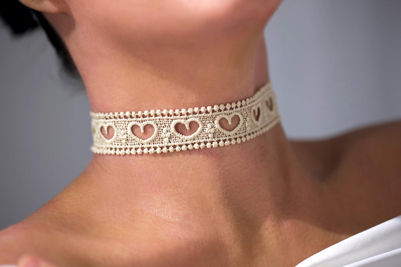 Pink Lace Ribbon Choker - QUARA